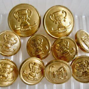 Waterbury Trophy 10 Blazer Replacement Buttons Golf Club Tennis Racquet Gold USA